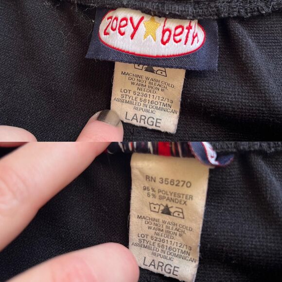 Vintage Y2K Zoey & Beth black cut out silver rhinestone flare pants size large - Picture 4 of 7